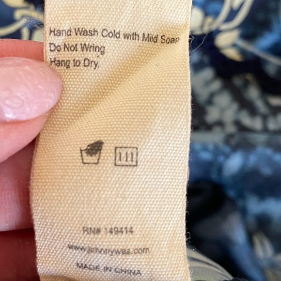 Johnny Was Annia Printed Silk V-Neck Kimono Sleeve Midi Dress Sz XL - Picture 13 of 16